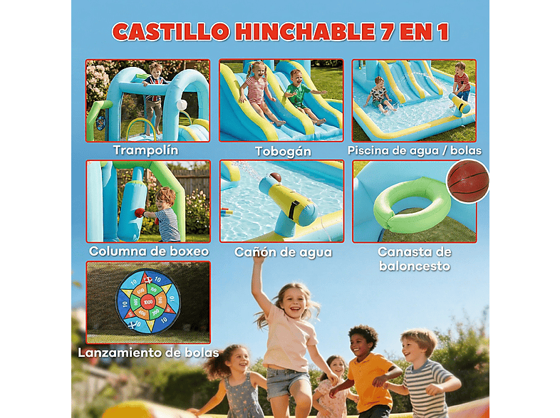 Castillo Hinchable Acuático - Aiyaplay 346-021V90BU, a partir de 3 año(s), Azul