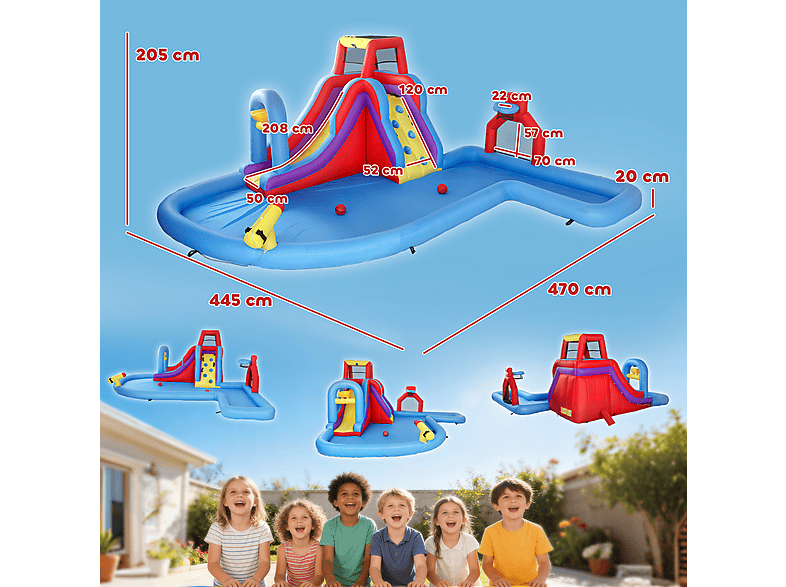 Castillo Hinchable Acuático - Aiyaplay 346-027V90MX, a partir de 5 año(s), Multicolor
