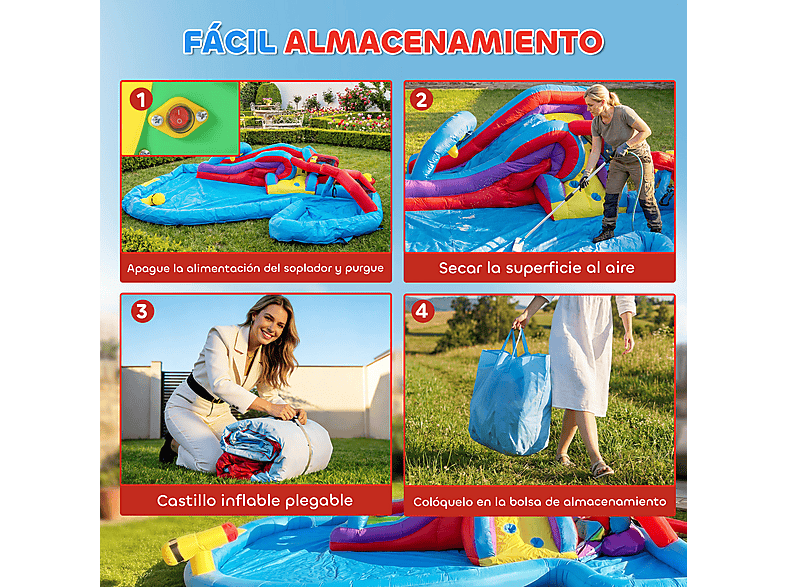 Castillo Hinchable Acuático - Aiyaplay 346-027V90MX, a partir de 5 año(s), Multicolor
