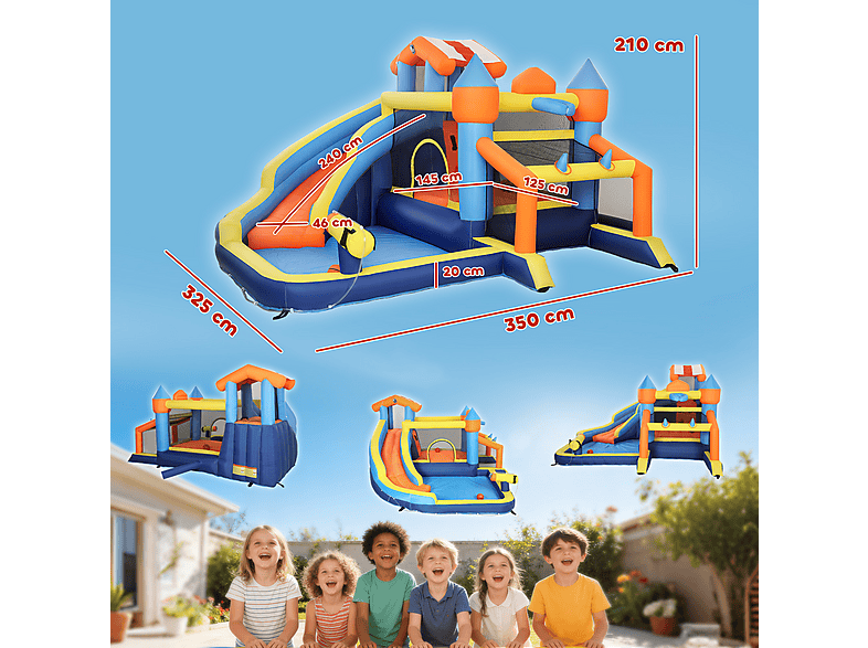 Castillo Hinchable Acuático - Aiyaplay 346-029V90MX, a partir de 3 año(s), Multicolor