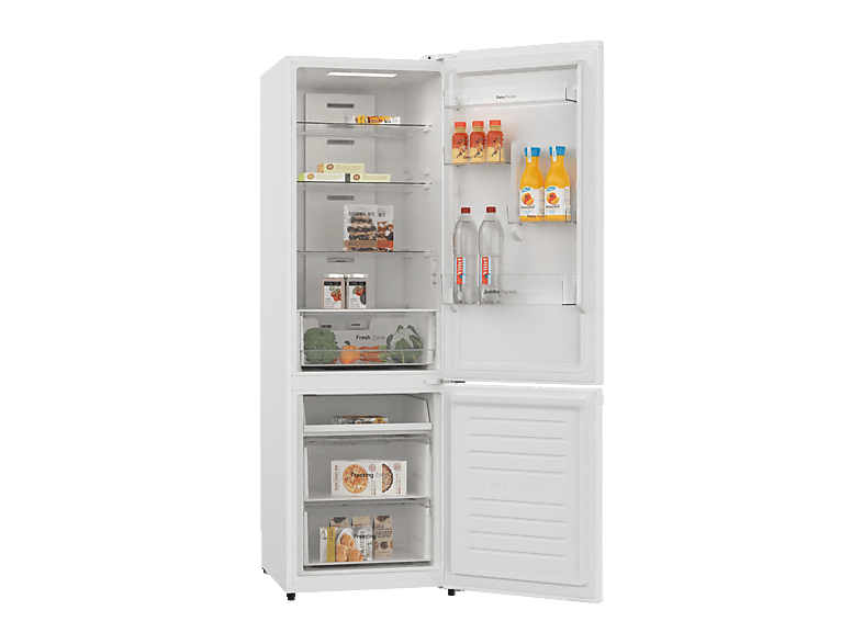 Frigorífico combinado - Vok EVR-308NCEW, Compresor Inverter, No Frost, Altura 185,5 cm, Capacidad 308 l, Blanco