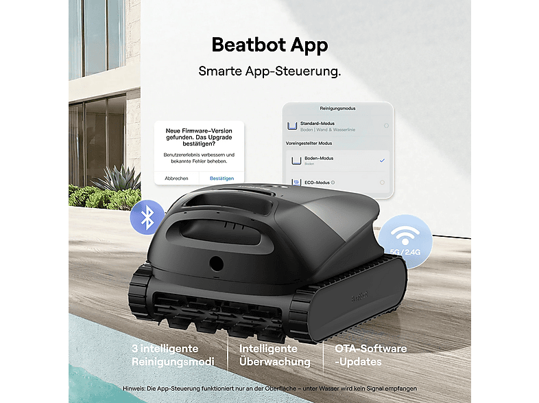 Robot limpiafondos - Beatbot Sora P1, Negro