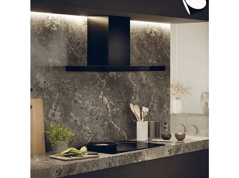 Campana decorativa - Haier ID Feel, 4 velocidades, 733 m³/h, 898 mm, Negro