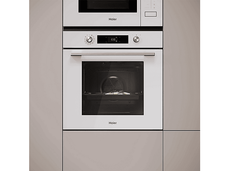 Horno multifunción - Haier H6 ID23B3YTW, Integrable, Pirolítico + hidrolítico, 78 l, 595 mm, Blanco