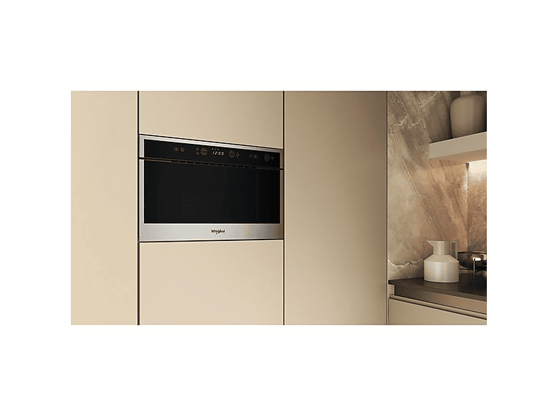 Microondas integrable - Whirlpool WMN461BXF, 2000 W, 22 l, Negro, Acero inoxidable