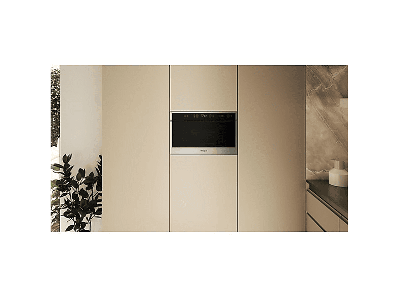 Microondas integrable - Whirlpool WMN461BXF, 2000 W, 22 l, Negro, Acero inoxidable