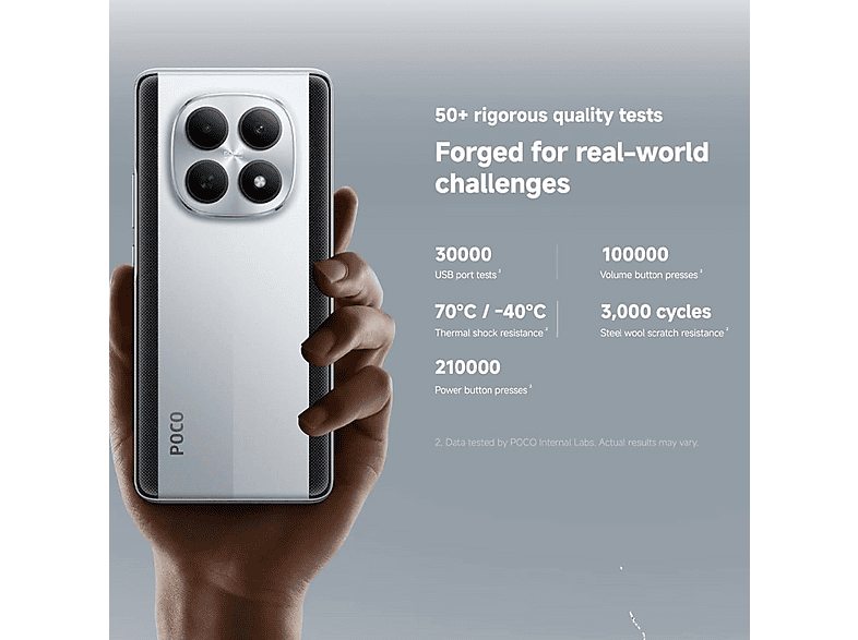 Smartphone - POCO M8, Silver, Móvil HyperOS, 512 GB, 12 GB RAM, 6,77 ", Snapdragon 6 Gen 3, 5520 mAh