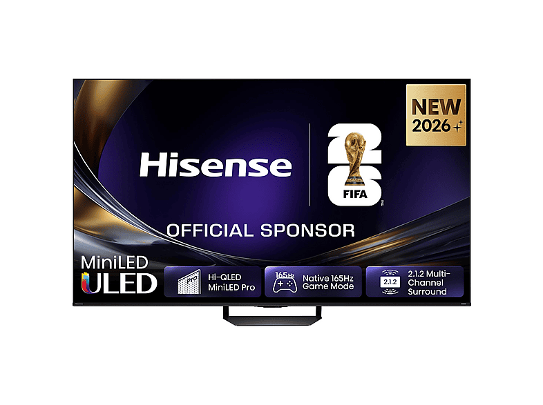 TV Mini LED 55" - Hisense 55U7S PRO, UHD 4K, Quad Core/MT9655, Smart TV, DVB-T2 (H.265), Black