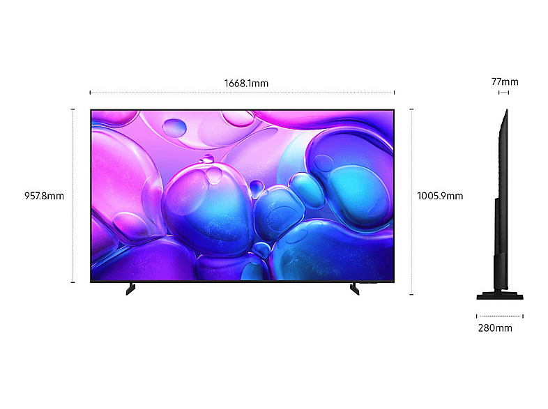 TV QLED 75" - Samsung QE75Q6FAAU, UHD 4K, Smart TV, Negro