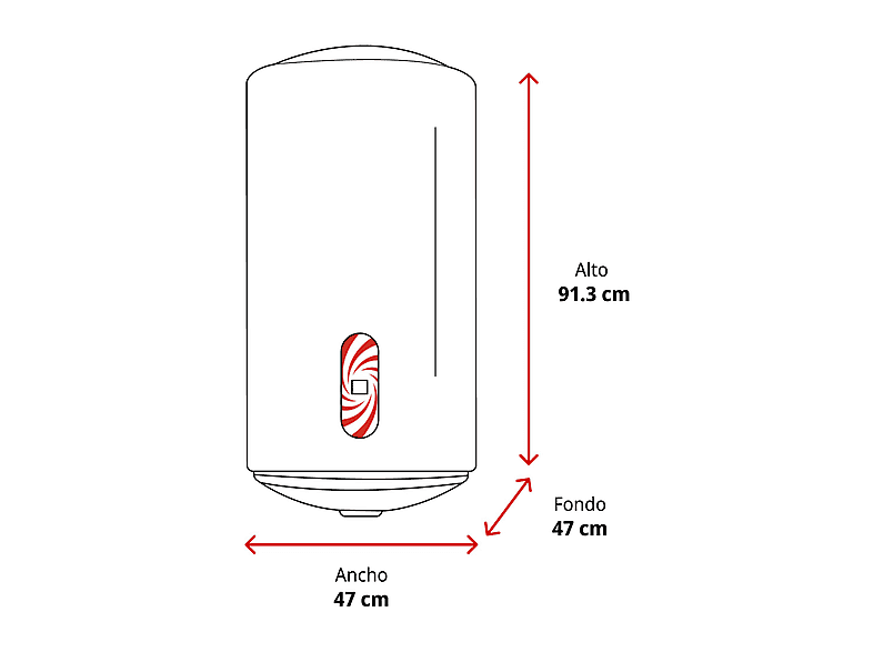 Termo eléctrico - Ariston PRO1 ECO H, 100 l, Blanco