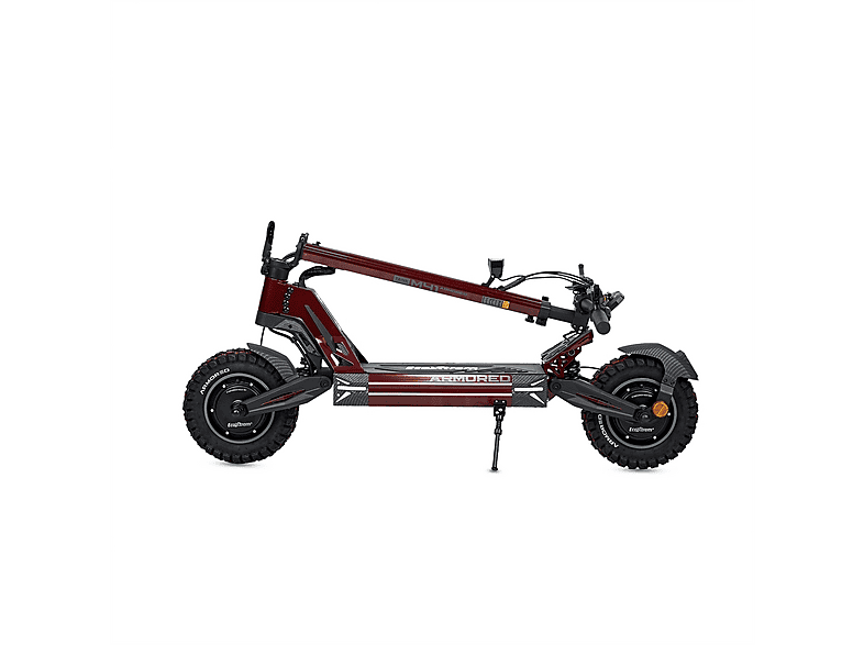 Patinete eléctrico - Ecoxtrem M41 Armored Dual LR, Pot. máx. 3200 W, Carga máx. 120 kg, 85 km autonomía, 24000 mAh, Rojo Sangre