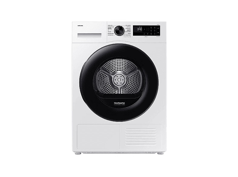 Secadora bomba de calor - Samsung DV90DG52A0AEEP, Bomba de calor, 9 kg, 10 programas, Blanco