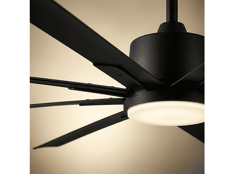 Ventilador de techo - Seleok NAPOLI_182, 6 velocidades, Negro