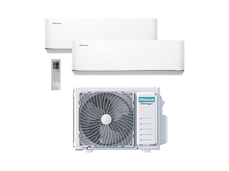 Aire acondicionado Split 2 x 1 - Hisense 2AMW42HC99 2X1 HC 9+9 WIFI A++/A+, 2,236 fg/h, Función Inverter, Blanco