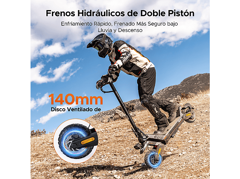 Patinete Eléctrico - Engwe Y1000, Carga máx. 120 kg, Negro