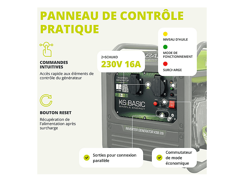 Generador de energía - Könner & Söhnen Generador inverter KSB 28i