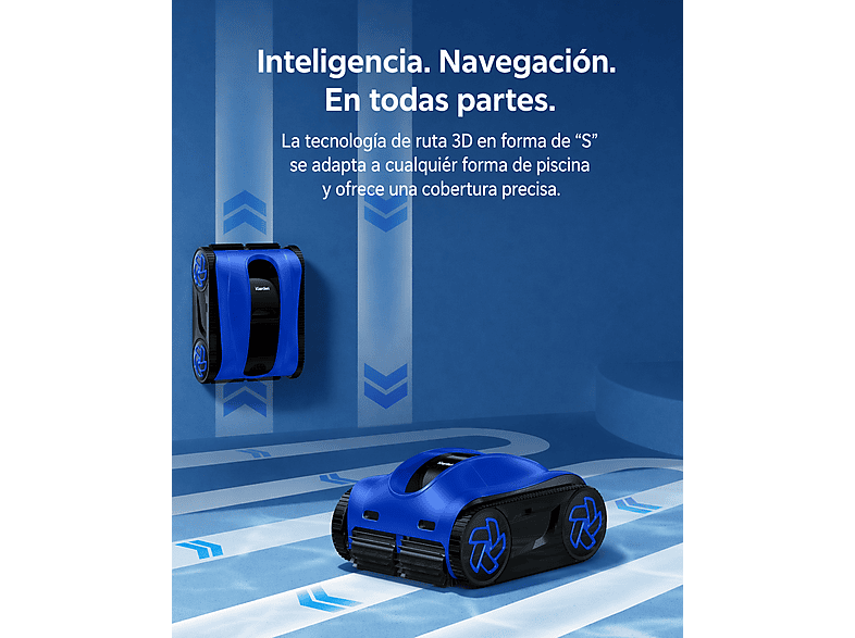 Robot limpiafondos - Igarden K40 robot limpiafondos de piscina sin cable automático IGARDEN, Azul