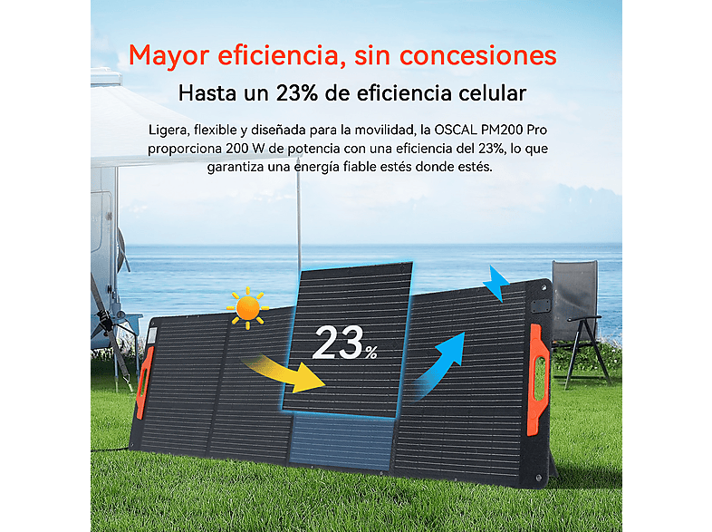 Panel solar portátil - Oscal PM200 Pro, 200 W