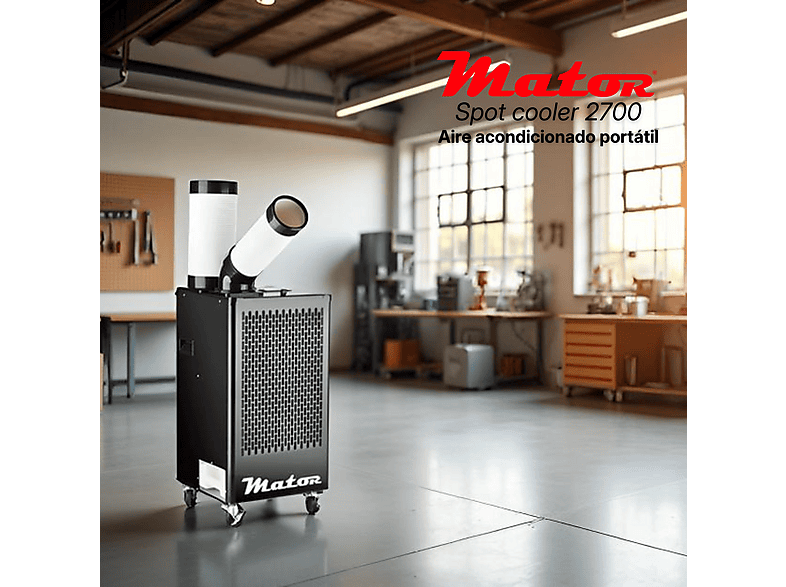 Aire acondicionado portátil - Mator SPOT COOLER BGK-2.710 – 2.700 W, 9212 fg/h, 2 velocidades, 90 m³, Negro