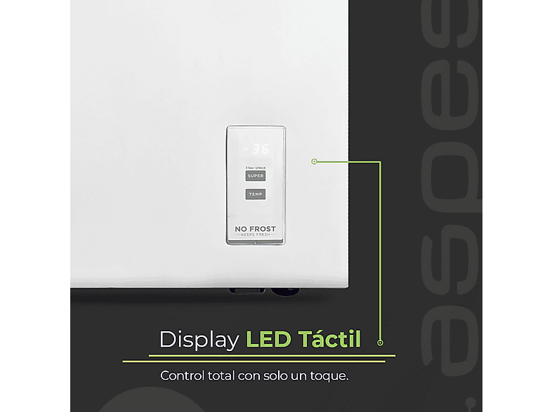 Congelador horizontal - Aspes ACHH2500ENFDC, 233 l, 85,3 cm, Blanco