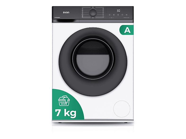 Lavadora carga frontal - Svan SL7205AIDV, 7 kg, 11 programas, Blanco