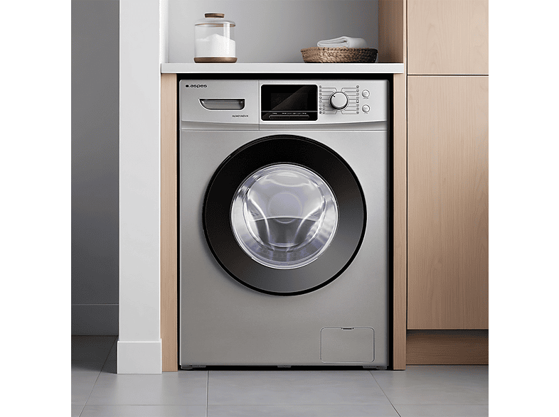 Lavadora carga frontal - Aspes AL9401AIDVX, 9 kg, 16 programas, Inox
