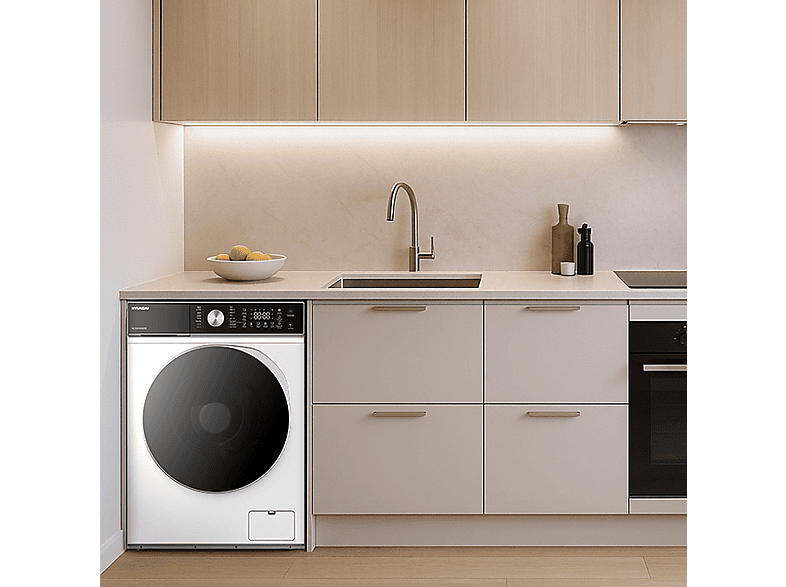 Lavadora carga frontal - Hyundai HL10401AIDVB, 10 kg, 16 programas, Blanco