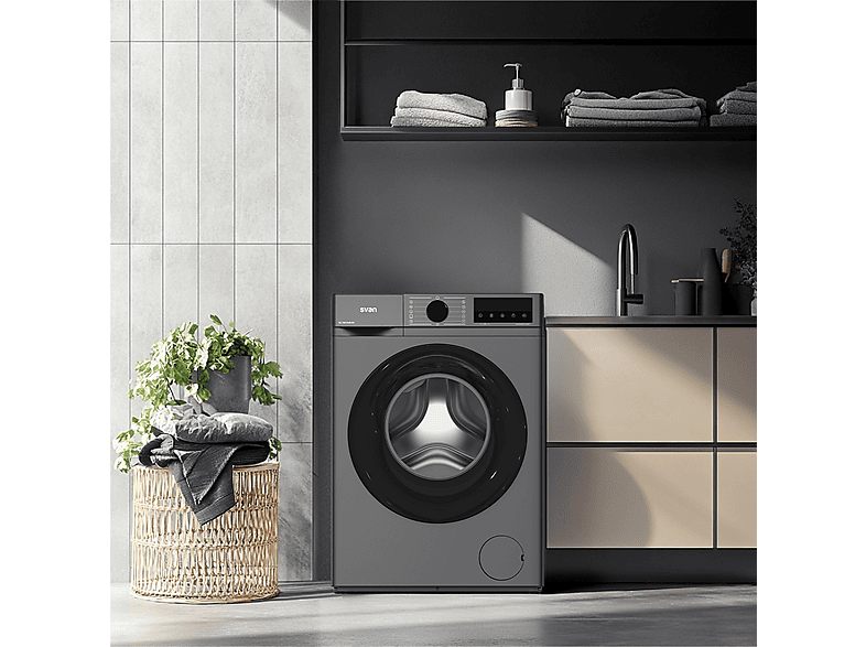 Lavadora carga frontal - Svan SL7201AIDVX, 7 kg, 11 programas, Inox