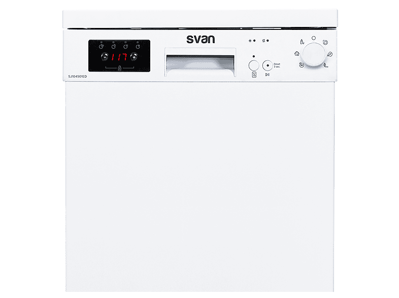 Lavavajillas compacto - Svan SJ104501ED, 6 programas, 44,8 cm, Blanco