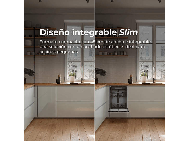 Lavavajillas integrable 45 cm - Evvo Di.4 Slim (45cm), 8 programas, 450 mm
