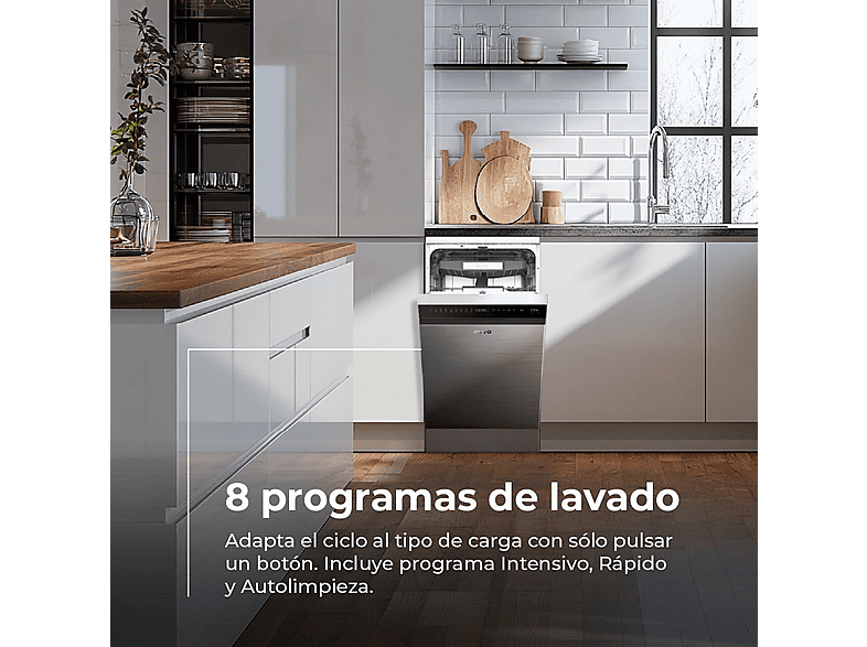 Lavavajillas libre instalación 45 cm - Evvo D4X Slim (45cm), 8 programas, 450 mm