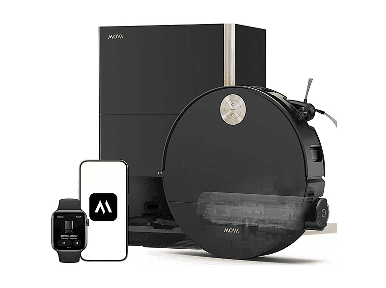 Robot aspirador - Mova S70 Ultra Roller, 700 W, Potencia de succión 700 W, Depósito 0,24 l, Autonomía 1 min, Negro