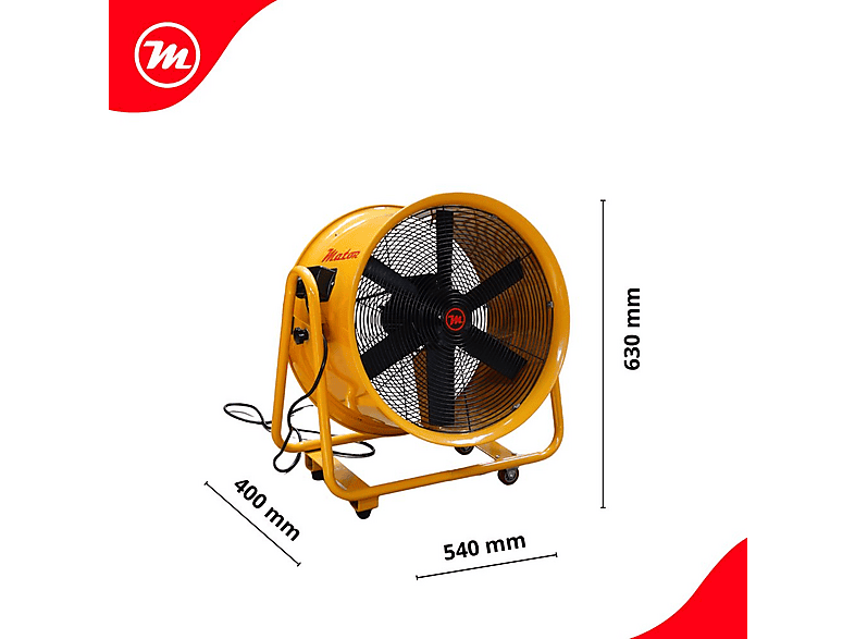 Ventilador de suelo - Mator HURRICANE SHT D-400 – 400 mm – 550W, 1 velocidades, Amarillo