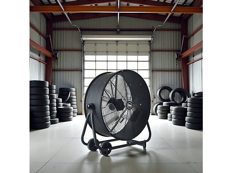 Ventilador de suelo - Mator DRUM FAN CTF 24 – 600 mm – 195W, 3 velocidades velocidades, Negro
