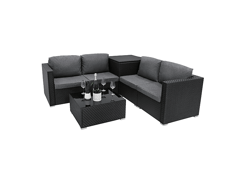 Conjunto de jardín - Monster 6 Piezas, 200 cm x 200 cm x 63 cm, Negro
