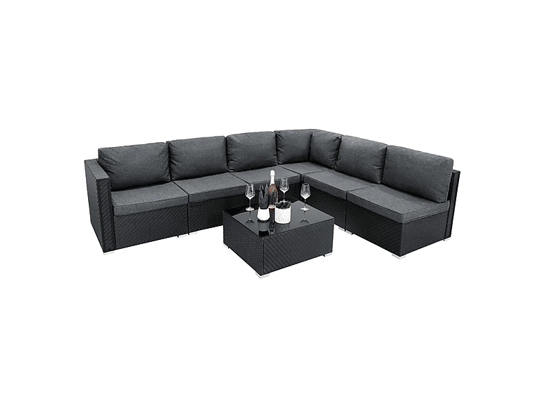 Conjunto de jardín - Monster 7 Piezas, 260 cm x 190 cm x 63 cm, Negro