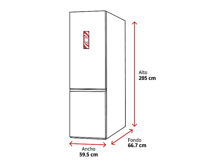 Frigorífico combi - Haier HDPR1620ANPK, No Frost, No Frost - Air Surround, Altura 205 cm, Capacidad 409 l, Acero inoxidable