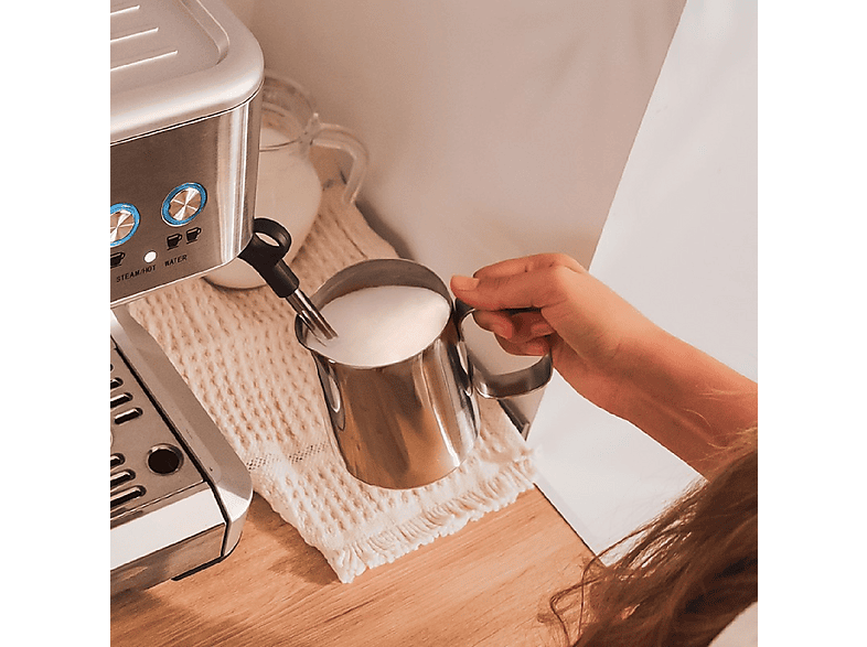 Cafetera express - Cecotec Power Espresso 20 Barista Maestro, 2250 W, 2 tazas, Plateado