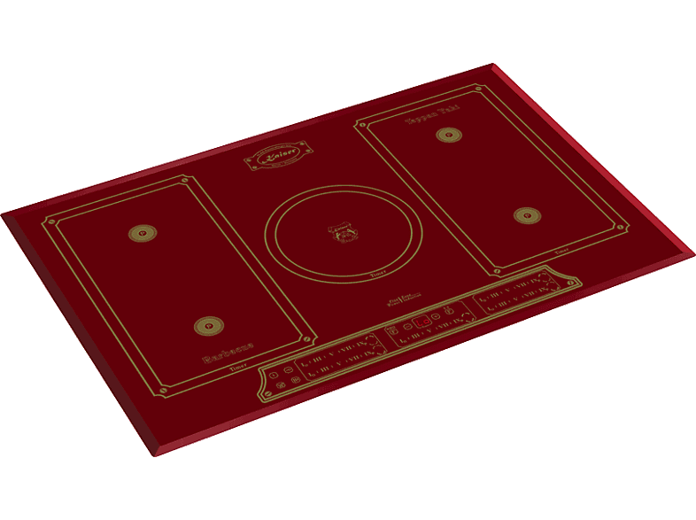 Placa de inducción - Kaiser 95081437, 5 zonas, 770 mm, Rojo