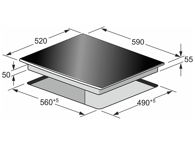 Placa de vitrocerámica - Kaiser KCT 6715 F W Ara, 4 zonas, 590 mm, Glaskeramik