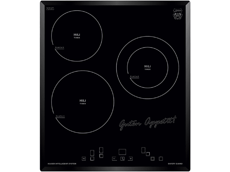 Placa de vitrocerámica - Kaiser KCT 4745 F, 3 zonas, 45 cm, Negro