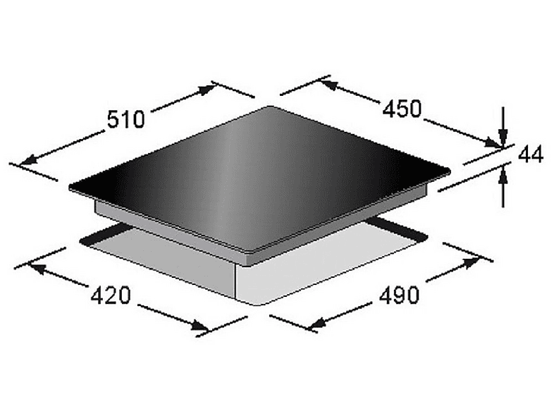 Placa de vitrocerámica - Kaiser KCT 4745 F, 3 zonas, 45 cm, Negro