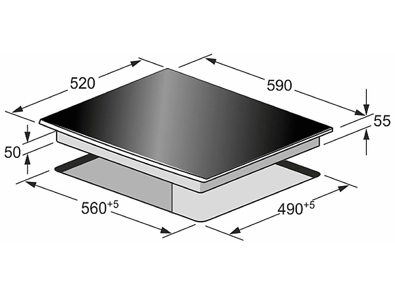 Placa de inducción - Kaiser 46127413, 4 zonas, 59 cm, Elfenbein