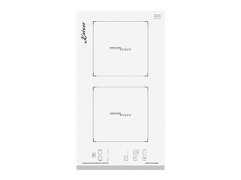 Placa de vitrocerámica - Kaiser 46127277, 2 zonas, 28,8 cm, Blanco
