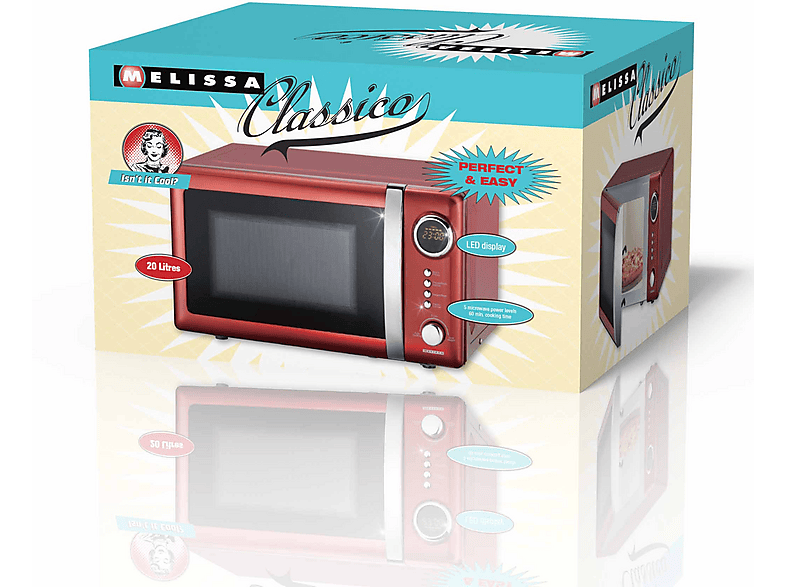 Microondas - Melissa 163-30109, 700 W, 20 l, Rojo