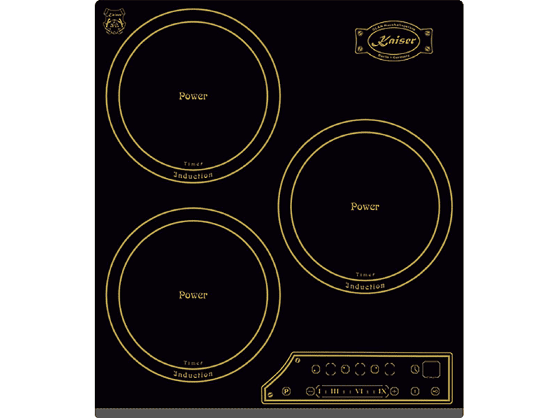 Placa de gas - Kaiser EH 4747, 3 zonas, 45 cm, Negro