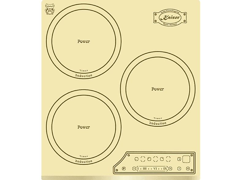Placa de inducción - Kaiser KCT 4795 Fi ElfAD, 3 zonas, 45 cm, Marfil
