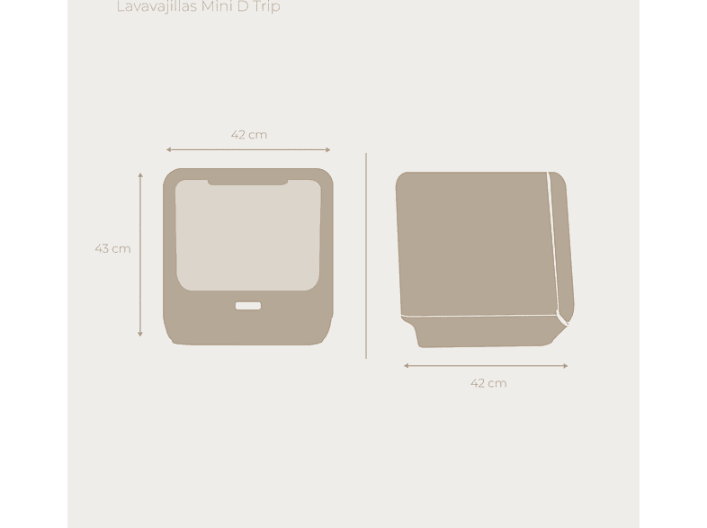 Lavavajillas compacto - Evvo MINI D TRIP, 3 programas, 42,0 cm, Blanco