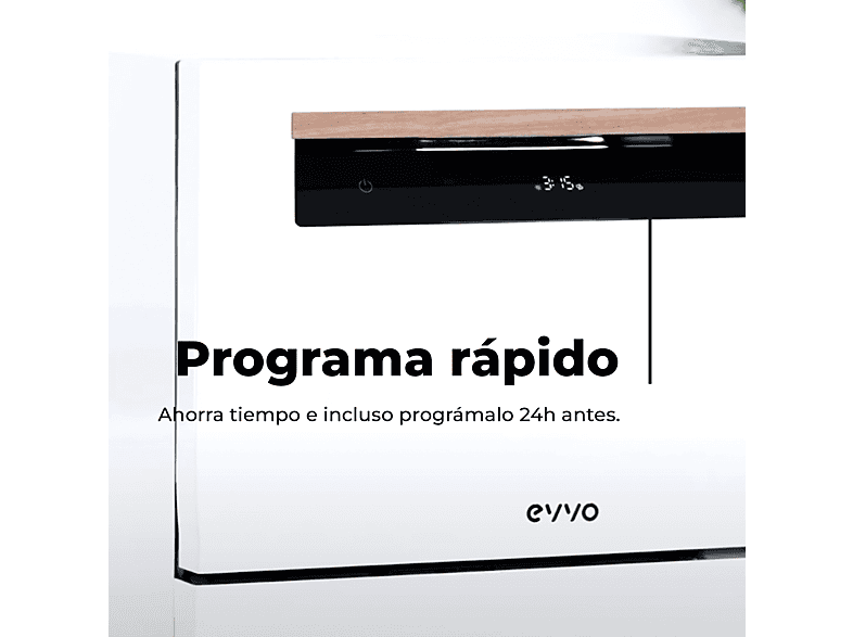 Lavavajillas compacto MINI D - Evvo, EVVO, Encimera, 7 programas, Blanco