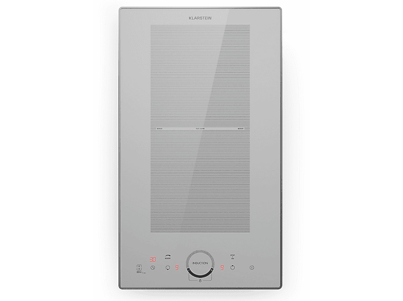 Placa de inducción - Klarstein Delicatessa Slim Domino, 2 zonas, 29 cm, Vidrio Blanco